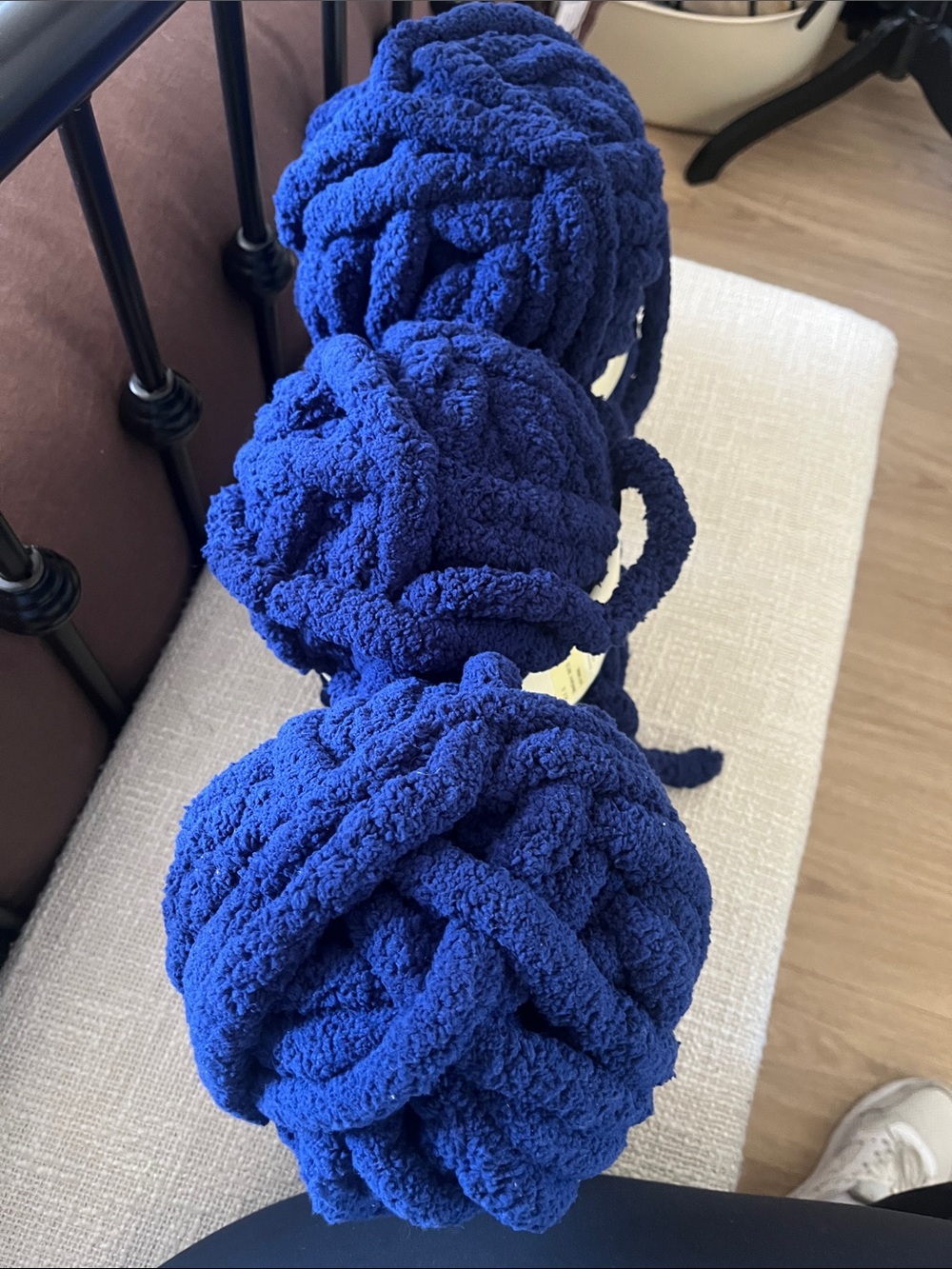 3 Yarn Bee Eternal Bliss Plush Yarn in Navy - Ultra Soft Chenille - Picture 5 of 6